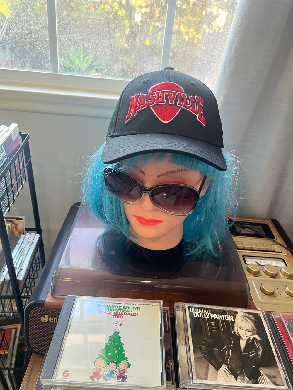 Ash Black Cap with Red Nashville Embroidery